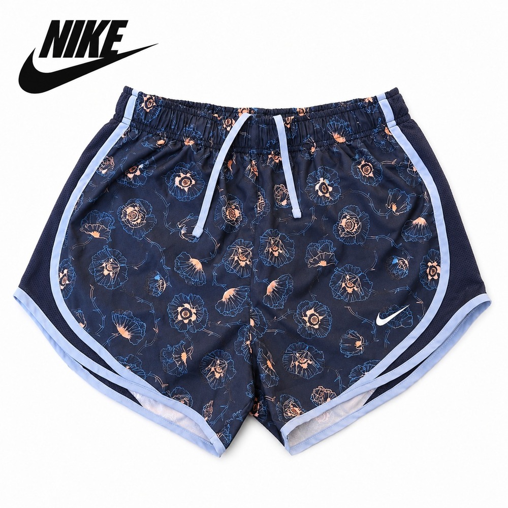 Nike Dri-Fit Lined Running Shorts Women's Small Floral Blue Orange Drawstring